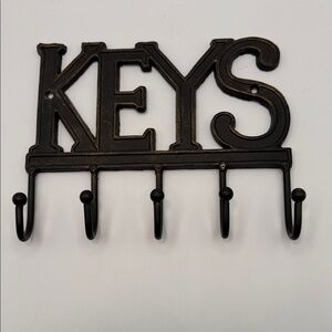 Black Metal Key Holder Wall Decor